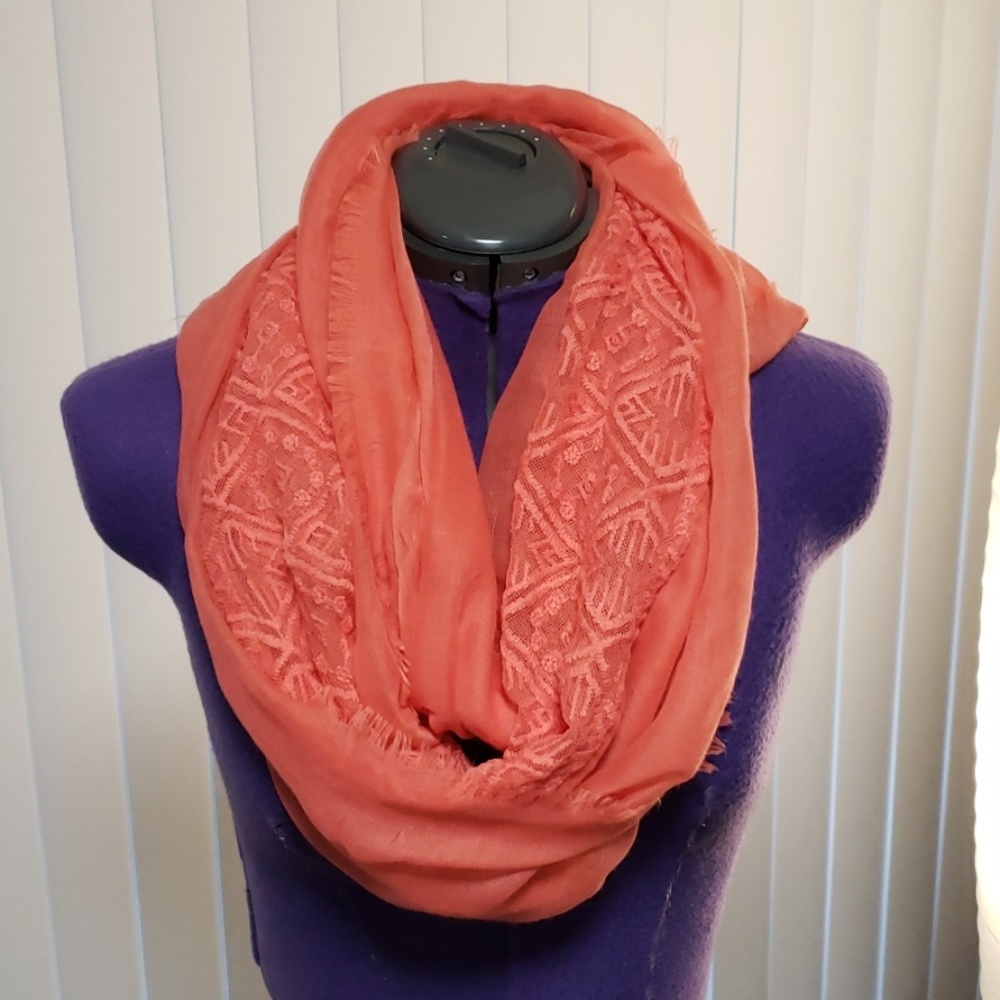 OSFM Coral Infinite Scarf - Lace Inset